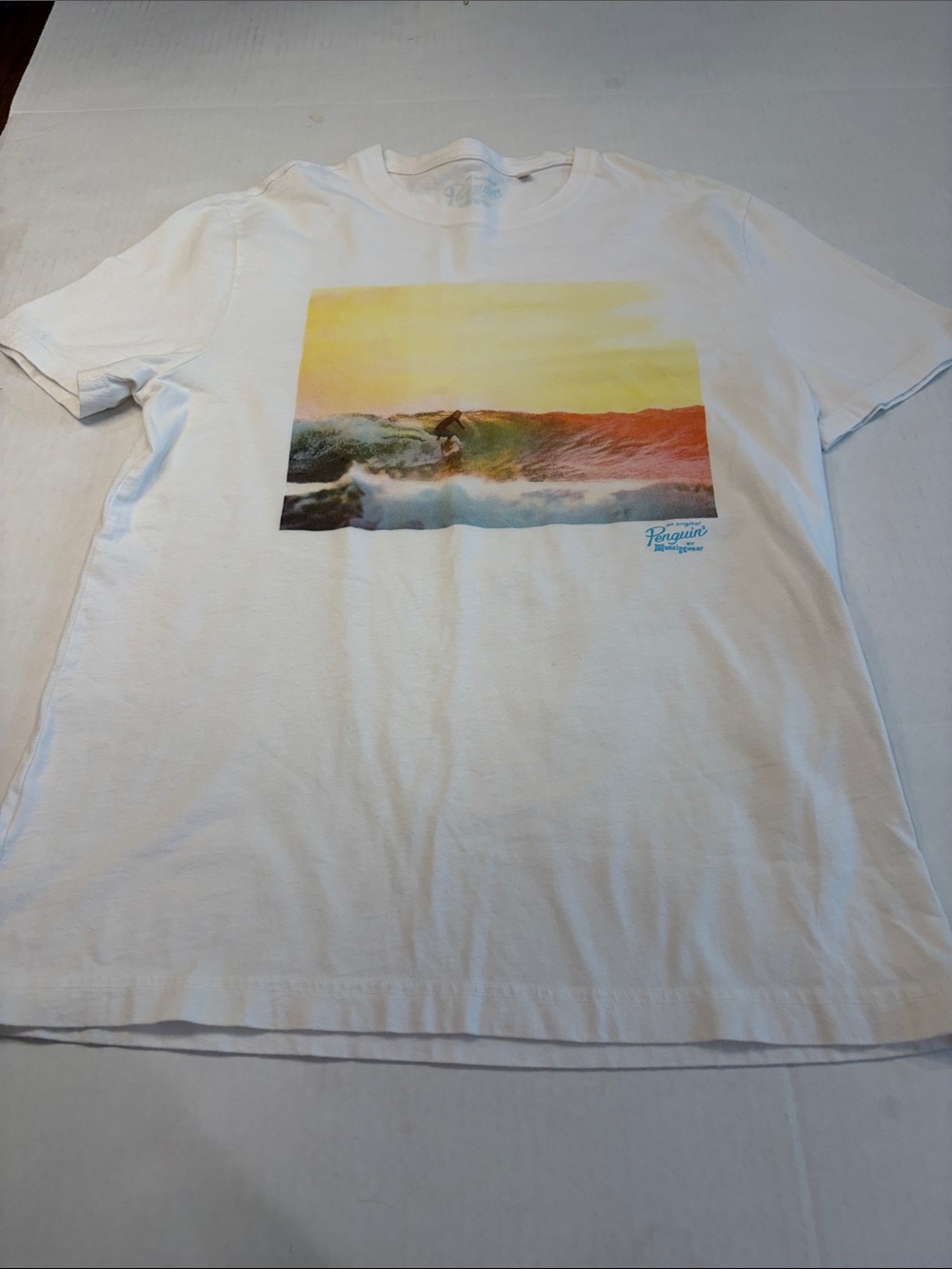 Original Penguin White Surf Sunset Graphic Tee